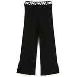 Pantalone a Coste PINKO KIDS: Stile e Comfort con Lavorazione Nero/Bianco e Cintura con Logo