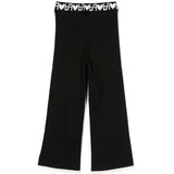 Pantalone a Coste PINKO KIDS: Stile e Comfort con Lavorazione Nero/Bianco e Cintura con Logo
