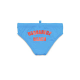 Dsquared2 Kids Costume Slip Azzurro con Grafica Beach per Neonati