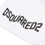 Dsquared2 Kids T-shirt Bianca con Logo Effetto Wave per Neonati