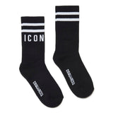 Dsquared2 Kids Calzino con Stampa Icon Nero