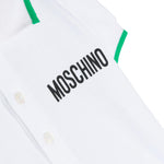 Moschino Kids Polo Bianca con Stampa per Neonati
