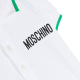 Moschino Kids Polo Bianca con Stampa per Neonati