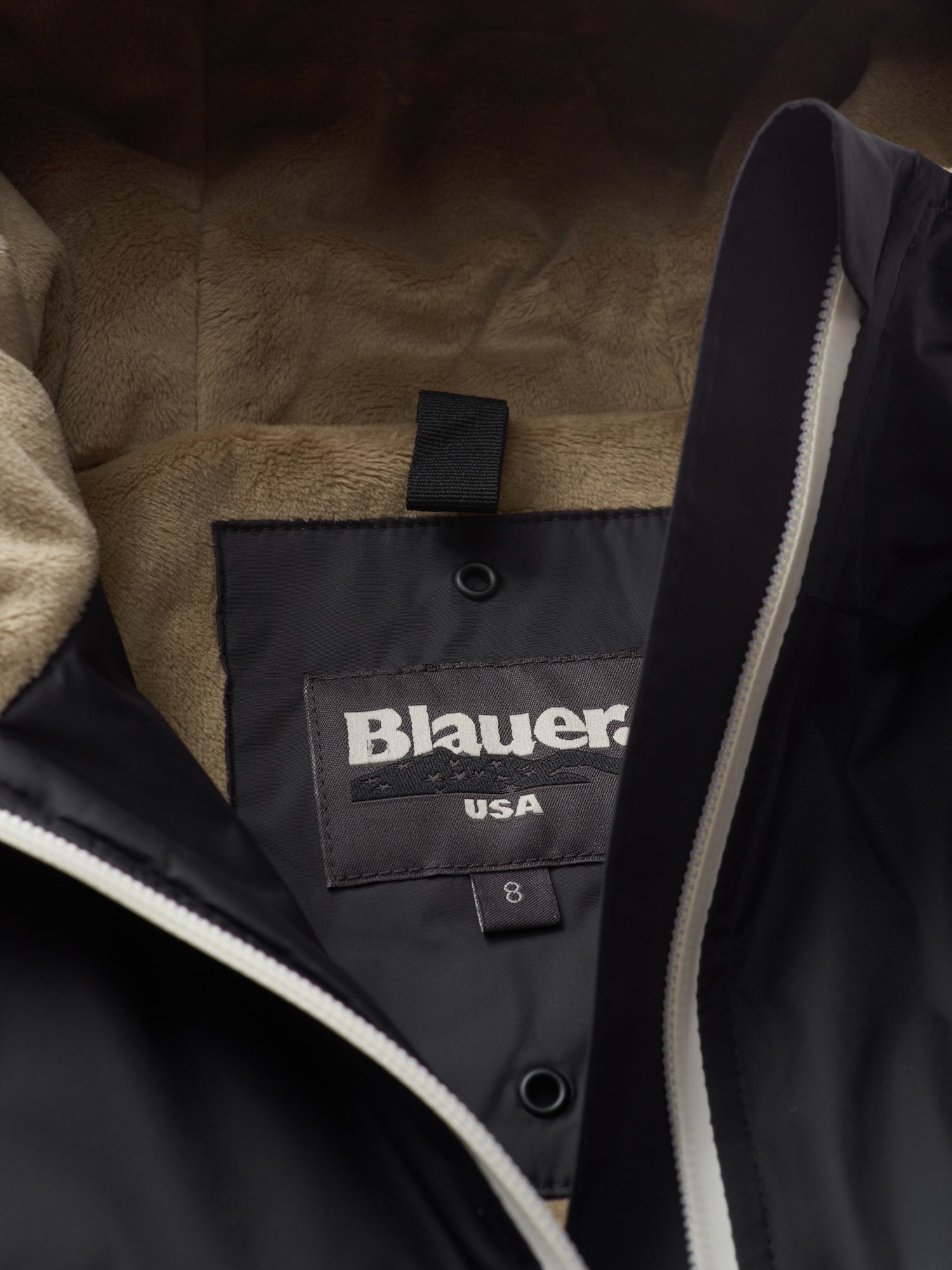 Blauer Kids Giubbino Liscio Nero con Interno in Pelliccia per Bambine