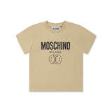 Moschino Kids T-shirt Natural con Stampa per Neonati