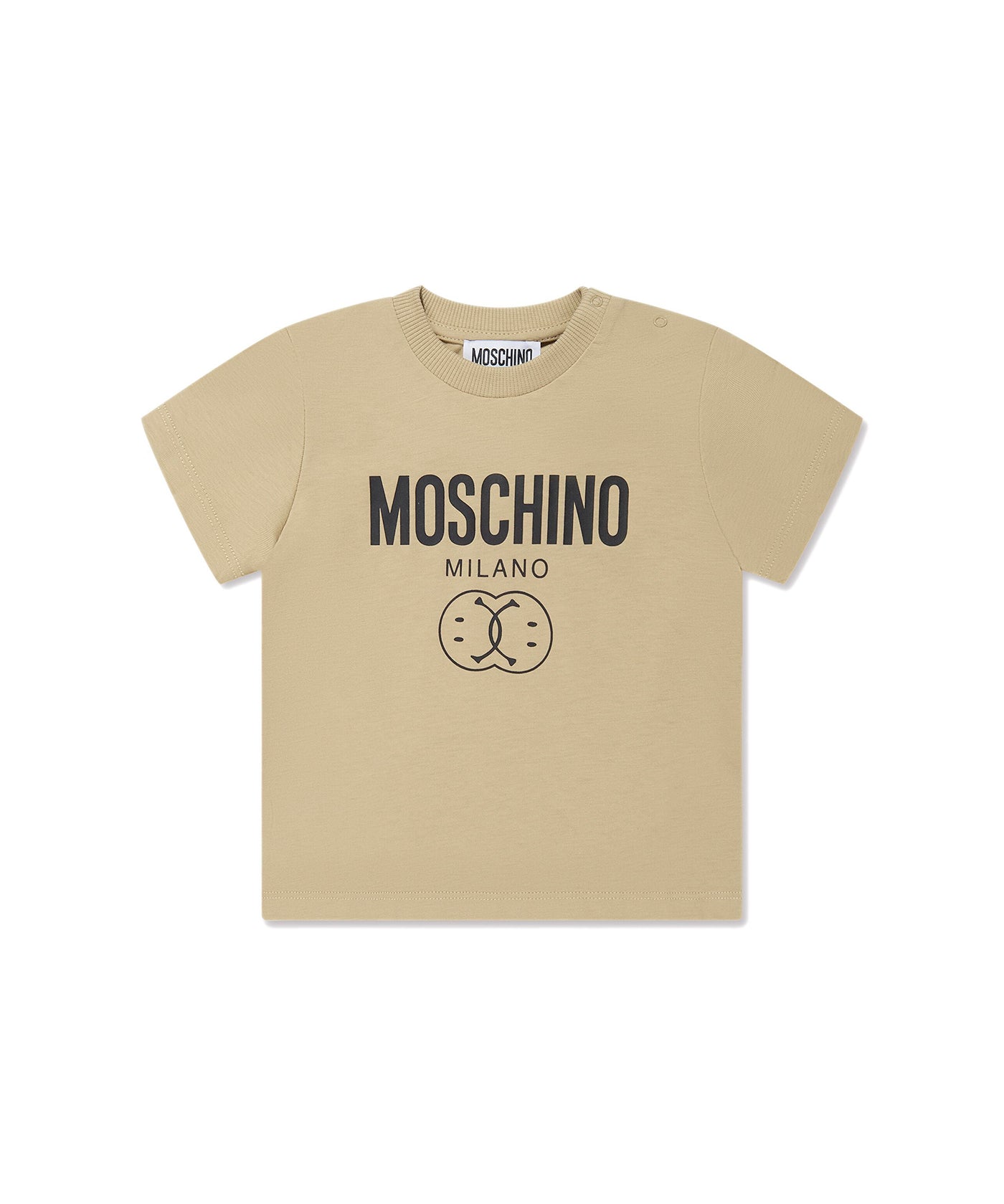 Moschino Kids T-shirt Natural con Stampa per Neonati