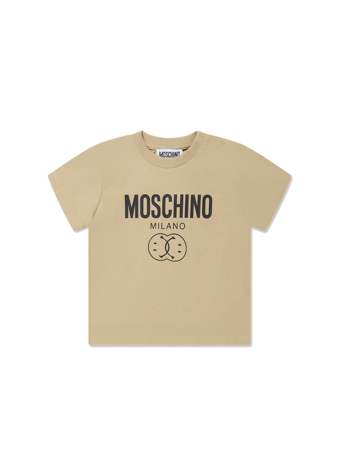 Moschino Kids T-shirt Natural con Stampa per Neonati