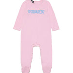 Pigiama DSquared2 Kids Rosa Chiaro con Stampa Logo | Maniche Lunghe | Chiusura con Bottoni a Pressione