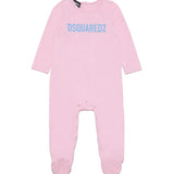 Pigiama DSquared2 Kids Rosa Chiaro con Stampa Logo | Maniche Lunghe | Chiusura con Bottoni a Pressione
