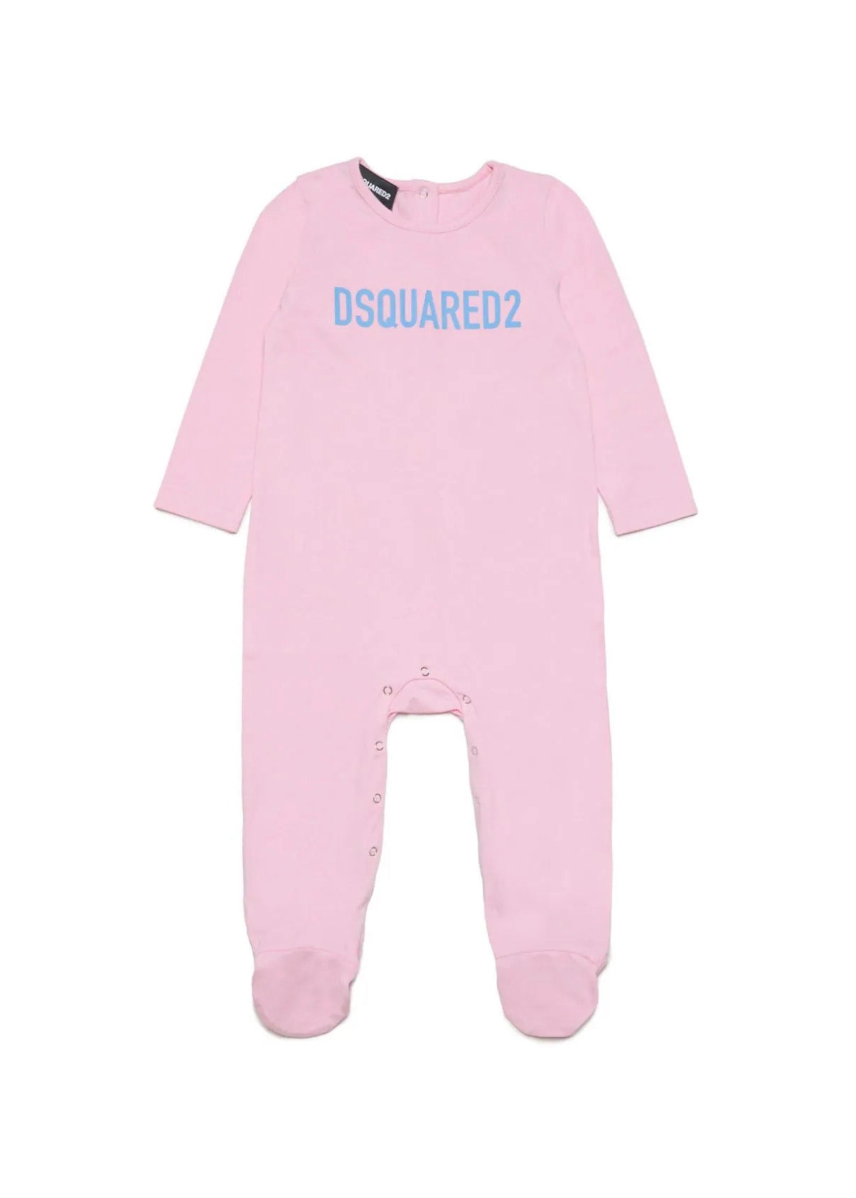 Pigiama DSquared2 Kids Rosa Chiaro con Stampa Logo | Maniche Lunghe | Chiusura con Bottoni a Pressione