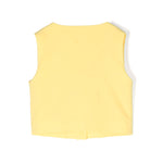 Msgm Kids Gilet Giallo con Stampa Logo per Bambine