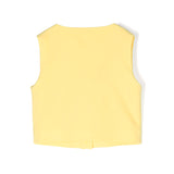 Msgm Kids Gilet Giallo con Stampa Logo per Bambine