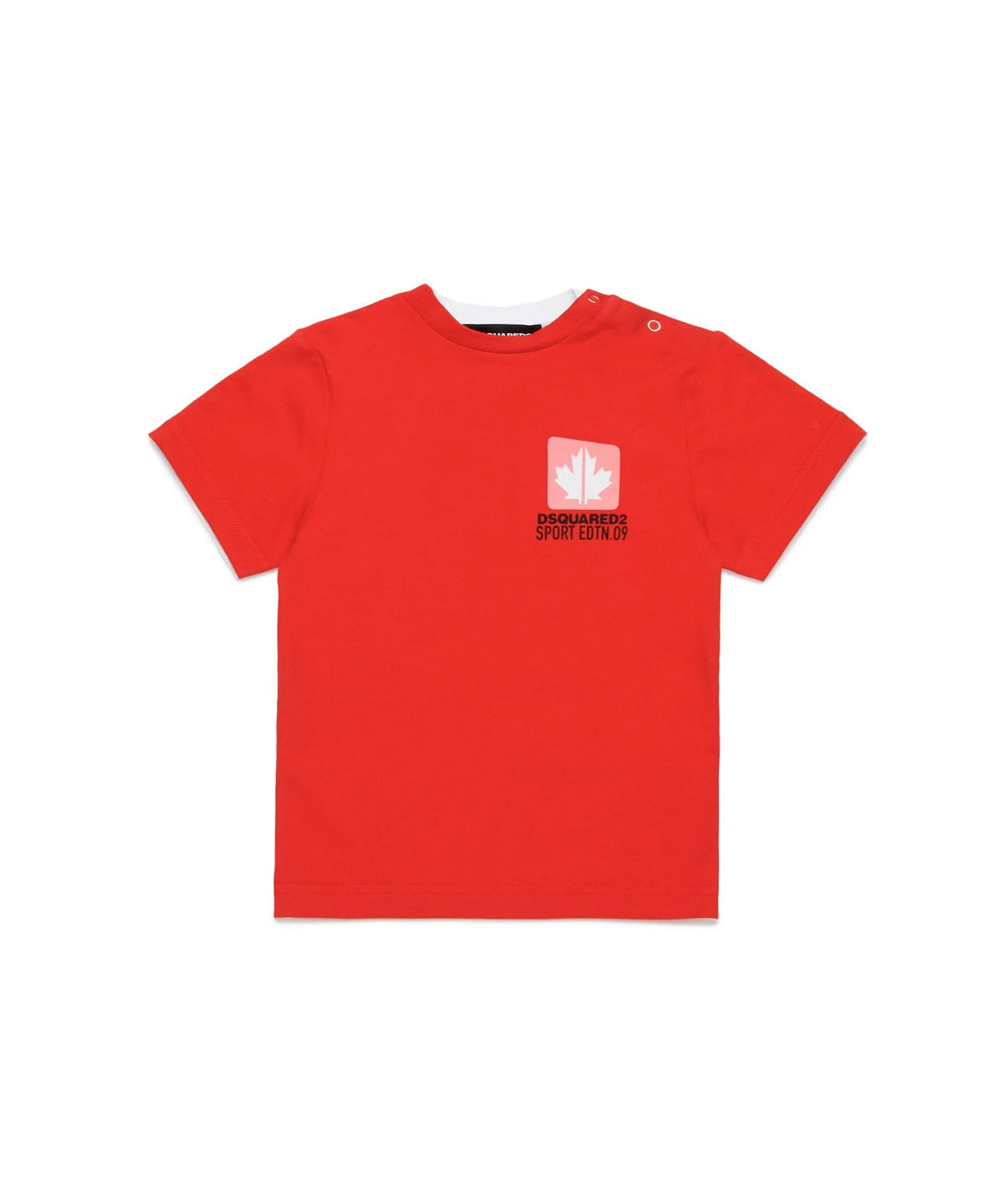 Dsquared Kids T-shirt Bicolor con Grafica Leaf per Neonati