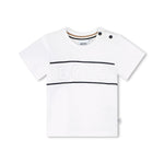 Boss Kids T-Shirt Bianca con Stampa per Neonati