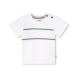 Boss Kids T-Shirt Bianca con Stampa per Neonati