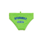 Dsquared2 Kids Costume Slip Verde con Grafica Beach per Neonati