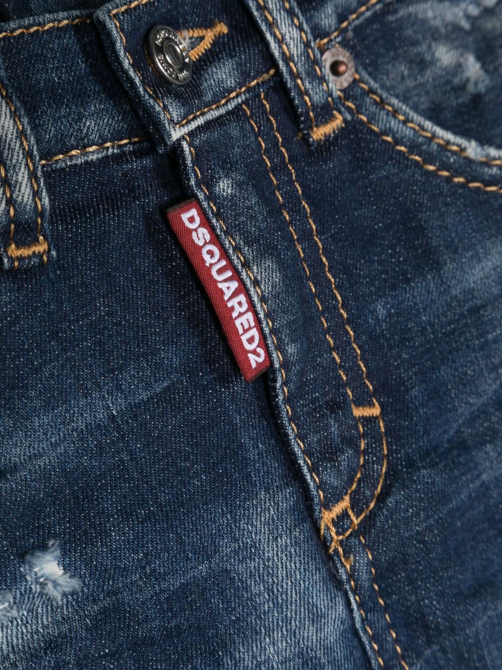 Jeans DSquared2 Kids Sfumato con Cuciture a Contrasto | Composizione in Cotone ed Elastam