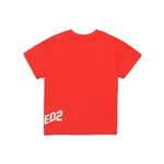 Dsquared2 Kids T-shirt Rossa con Logo Effetto Wave per Neonati