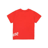 Dsquared2 Kids T-shirt Rossa con Logo Effetto Wave per Neonati