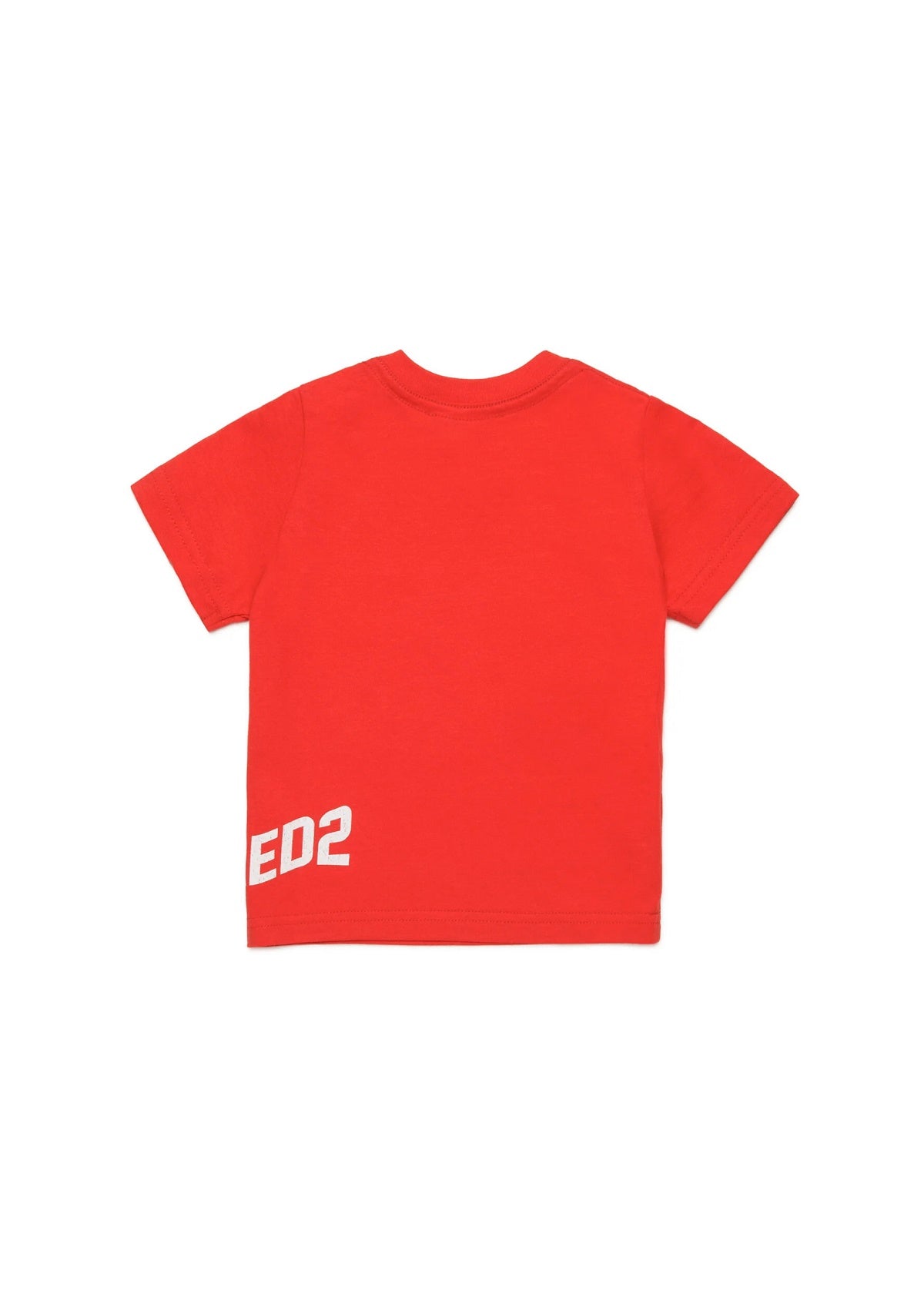 Dsquared2 Kids T-shirt Rossa con Logo Effetto Wave per Neonati