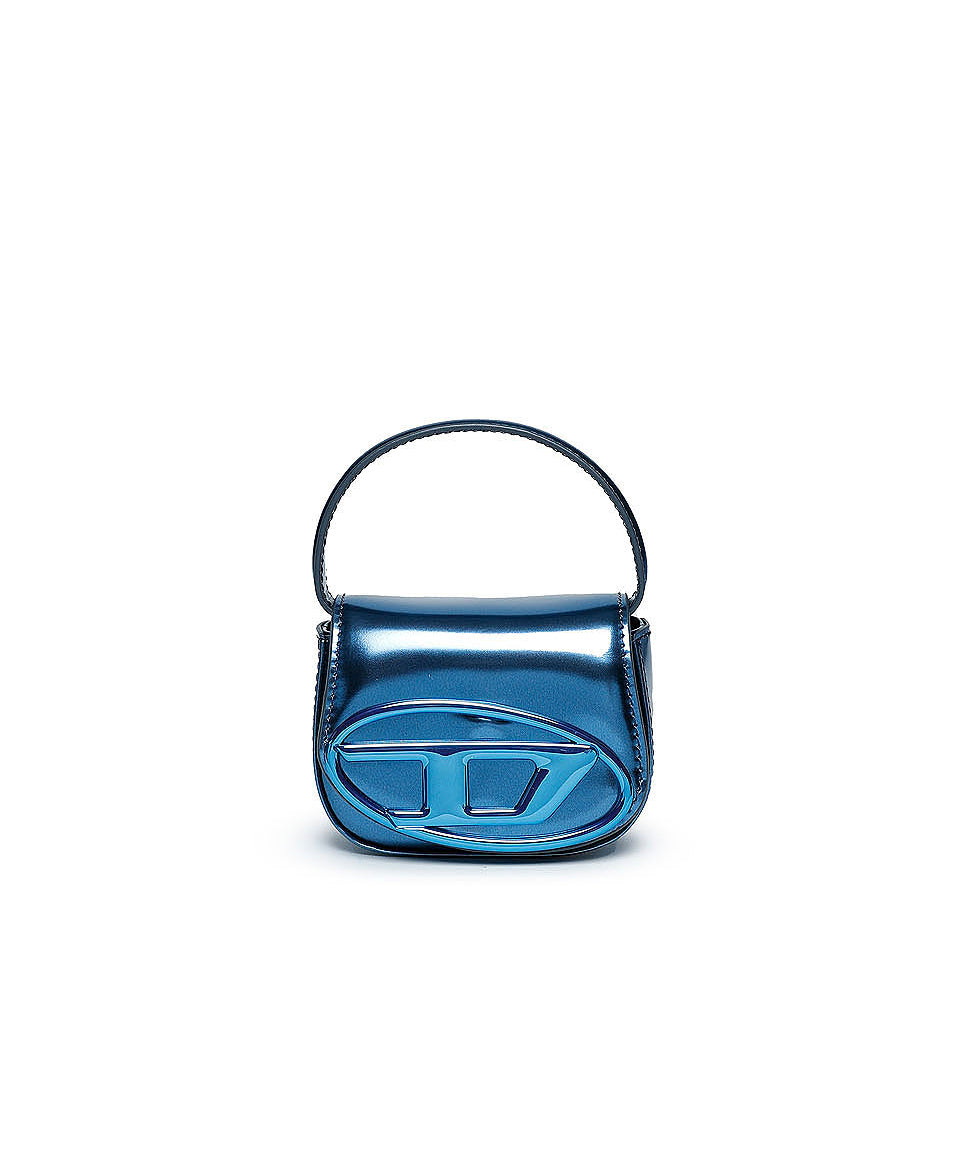 Diesel 1DR-XS Mini Bag in Pelle Lucida Blu: Lusso Ribelle e Stile Inconfondibile