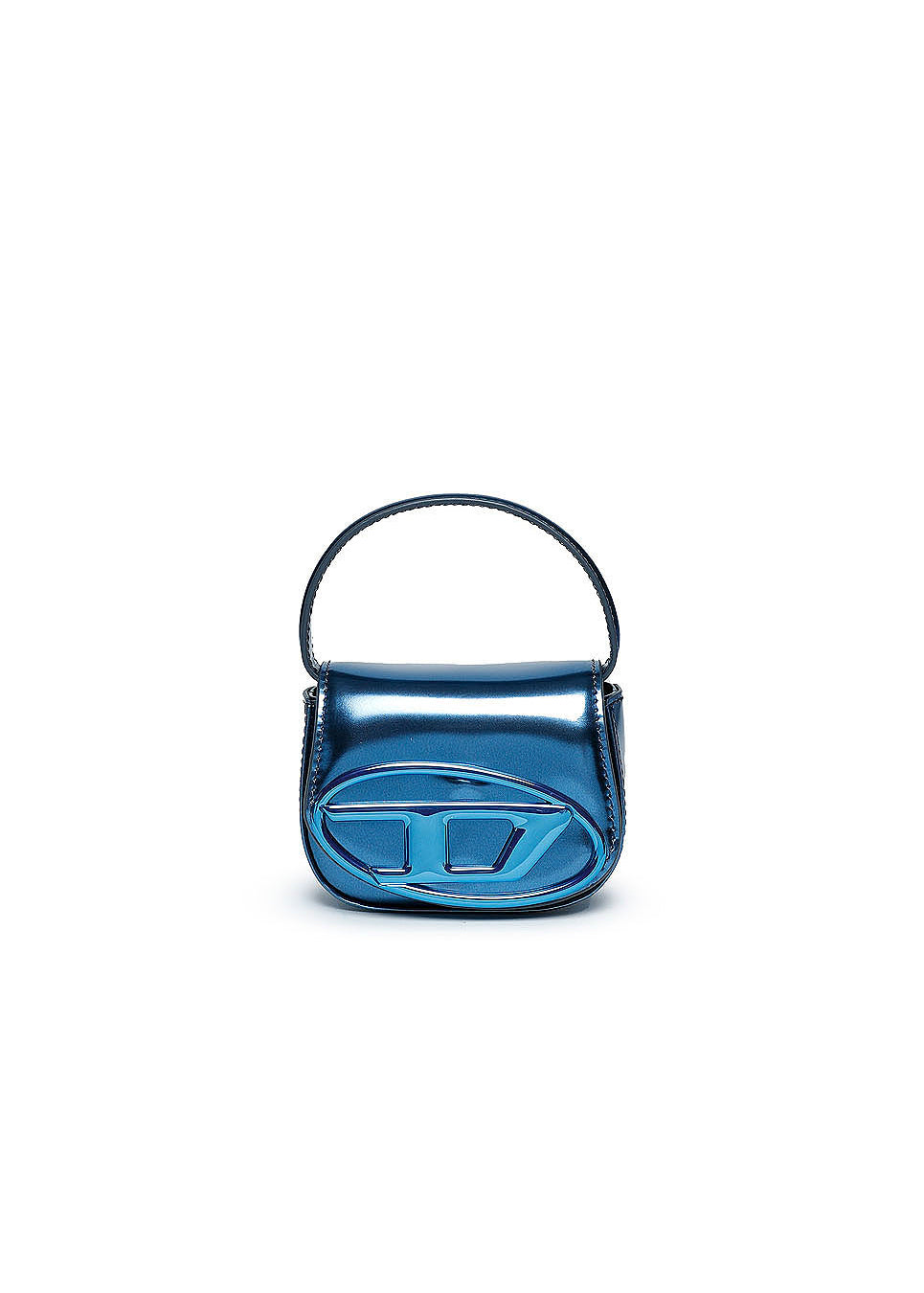 Diesel 1DR-XS Mini Bag in Pelle Lucida Blu: Lusso Ribelle e Stile Inconfondibile