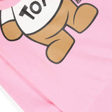Moschino Kids Felpa Girocollo Rosa Teddy Bear per Neonate