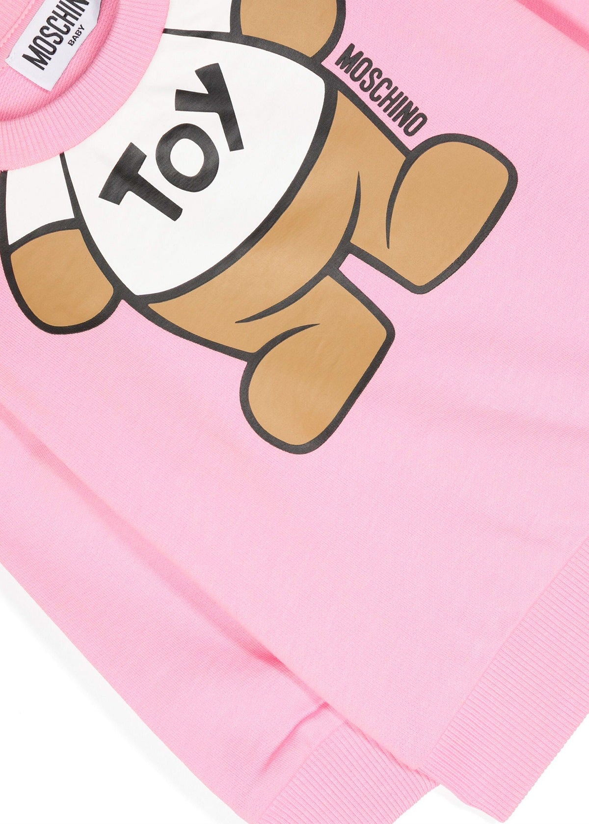 Moschino Kids Felpa Girocollo Rosa Teddy Bear per Neonate