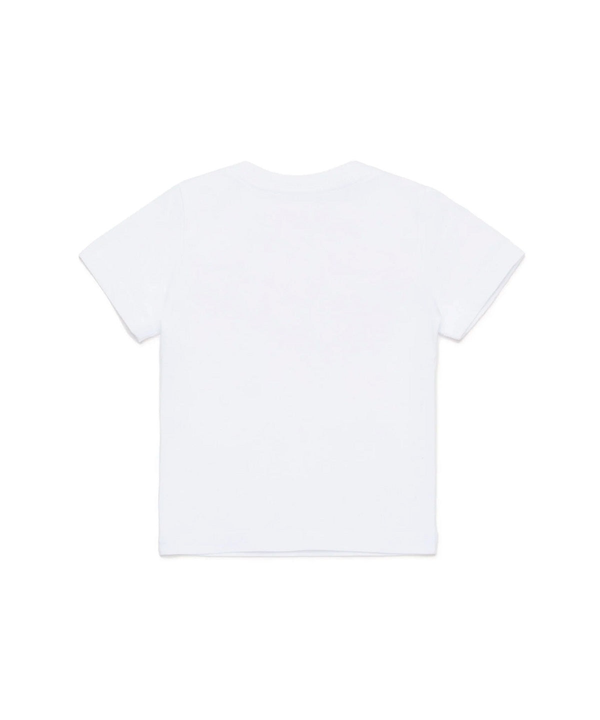Dsquared2 Kids T-Shirt Bianca con Logo Multicolor Effetto Wave per Neonati