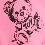 Moschino Kids Fuchsia Dress with Teddy Bear Print for Baby Girls