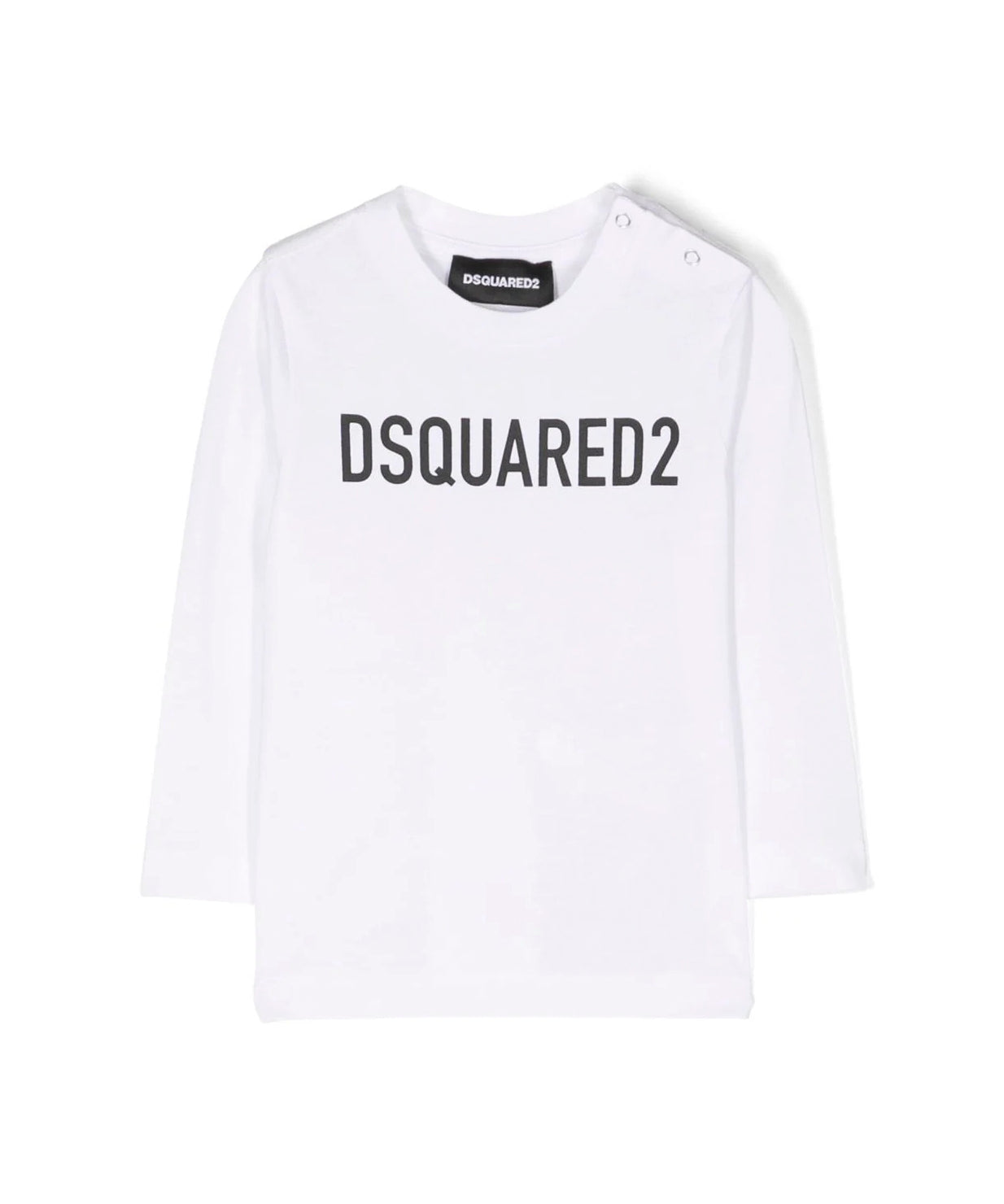 Top a Maniche Lunghe DSquared2 Kids Bianco con Logo | Look Chic e Comodo | T-shirt Elegante per Bambini