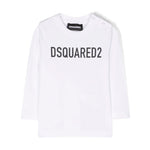 Top a Maniche Lunghe DSquared2 Kids Bianco con Logo | Look Chic e Comodo | T-shirt Elegante per Bambini