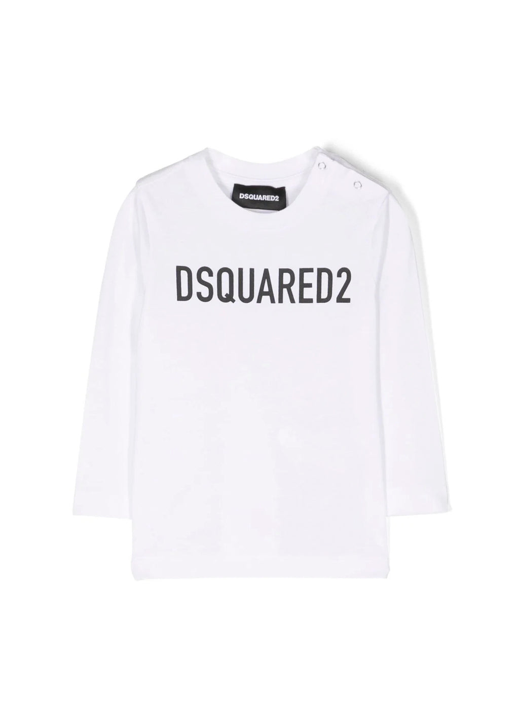 Top a Maniche Lunghe DSquared2 Kids Bianco con Logo | Look Chic e Comodo | T-shirt Elegante per Bambini