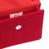 N°21 Red Shoulder Bag with Crystal Application