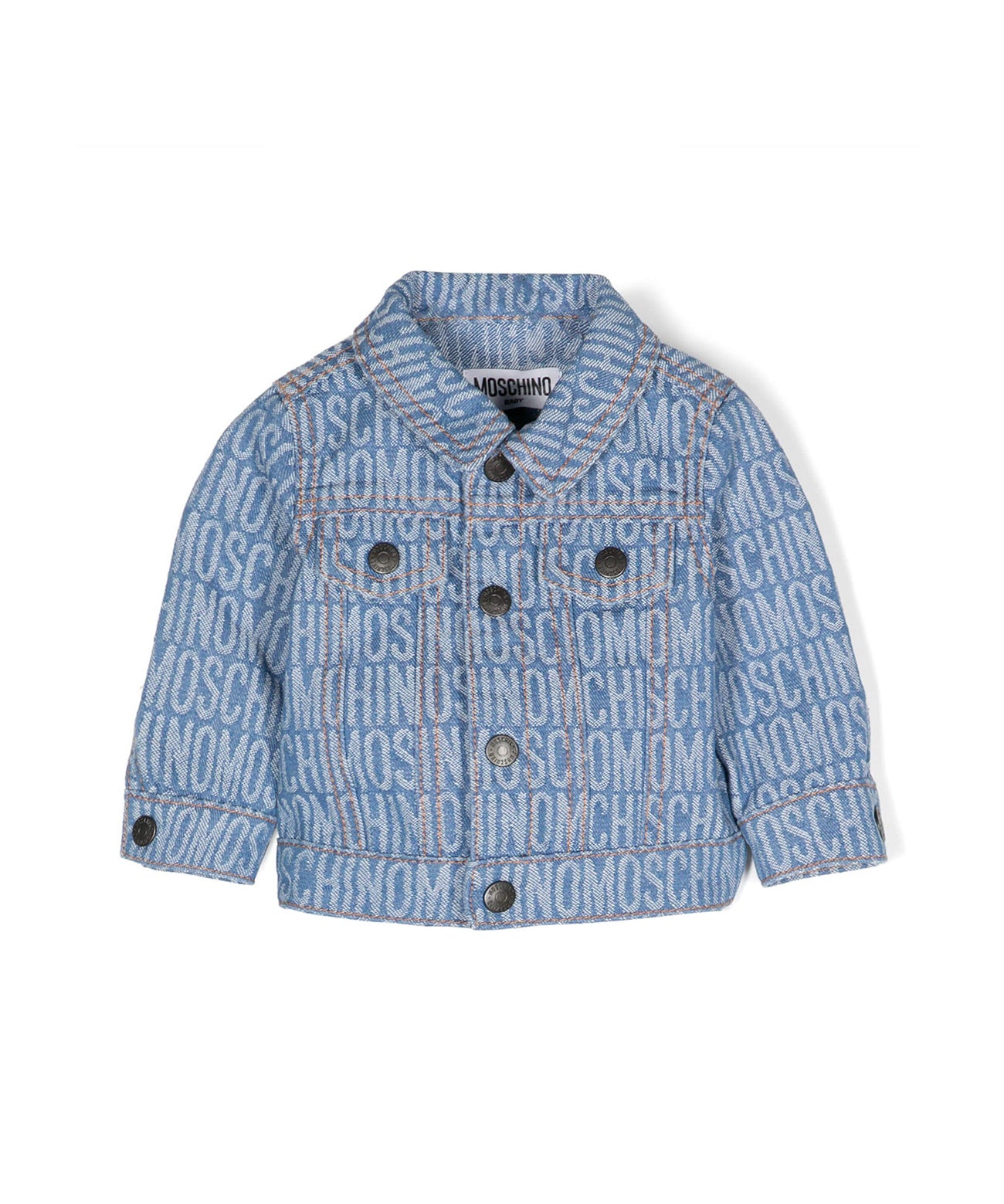 Moschino Kids Giubbino di Jeans Logo All-over per Neonate