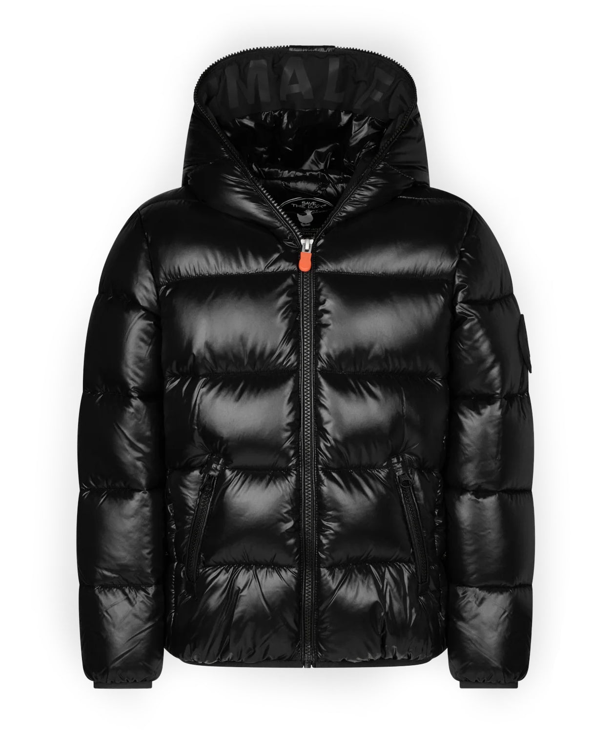 Giacchetto con Cappuccio Save the Duck Kate per Bambine: Imbottitura Calda e Stile Laqué in Nero