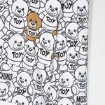 Felpa con Cappuccio Moschino Kids Bianca con Stampa Leo Teddy"