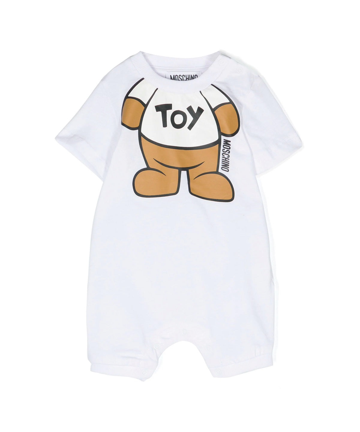 Moschino Kids Pagliaccetto Bianco con Stampa Teddy Bear