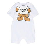 Moschino Kids Pagliaccetto Bianco con Stampa Teddy Bear