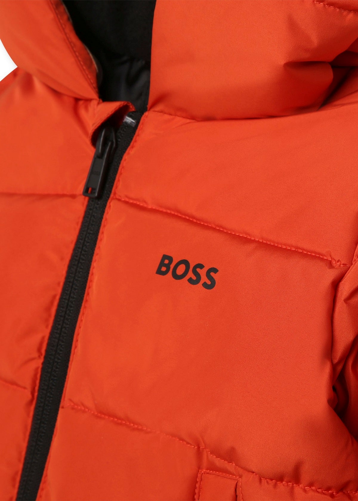 Piumino Trapuntato con Cappuccio BOSS Kids - Arancione Brillante per Bambini alla Moda