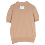 MSGM Kids Polo Beige in Maglia