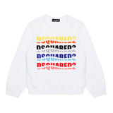 Dsquared2 Kids Felpa Girocollo Bianca con Logo Multicolor Wave