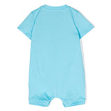 Moschino Kids Pagliaccetto Azzurro con Stampa Teddy Bear