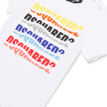 Dsquared2 Kids T-Shirt Bianca con Logo Multicolor Effetto Wave per Neonati