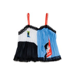 Dsquared2 Kids Top in Plissé Colorblock con Orli di Pizzo