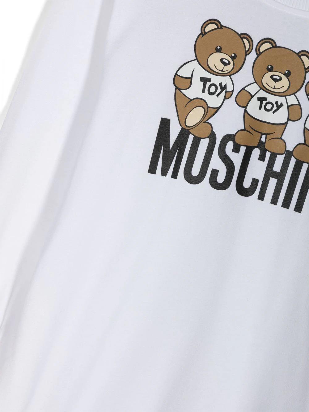 Moschino Kids Abito in Felpa Midi per Bambine Bianco