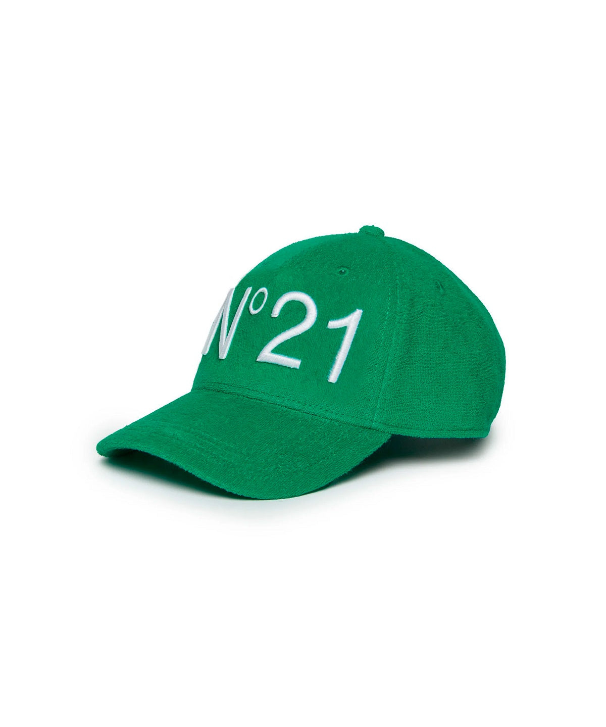 N°21 Kids Cappello Verde con Visiera in Spugna