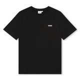 T-Shirt Nera BOSS per Bambini con Stampa Logo - Eleganza Classica in Cotone 100%