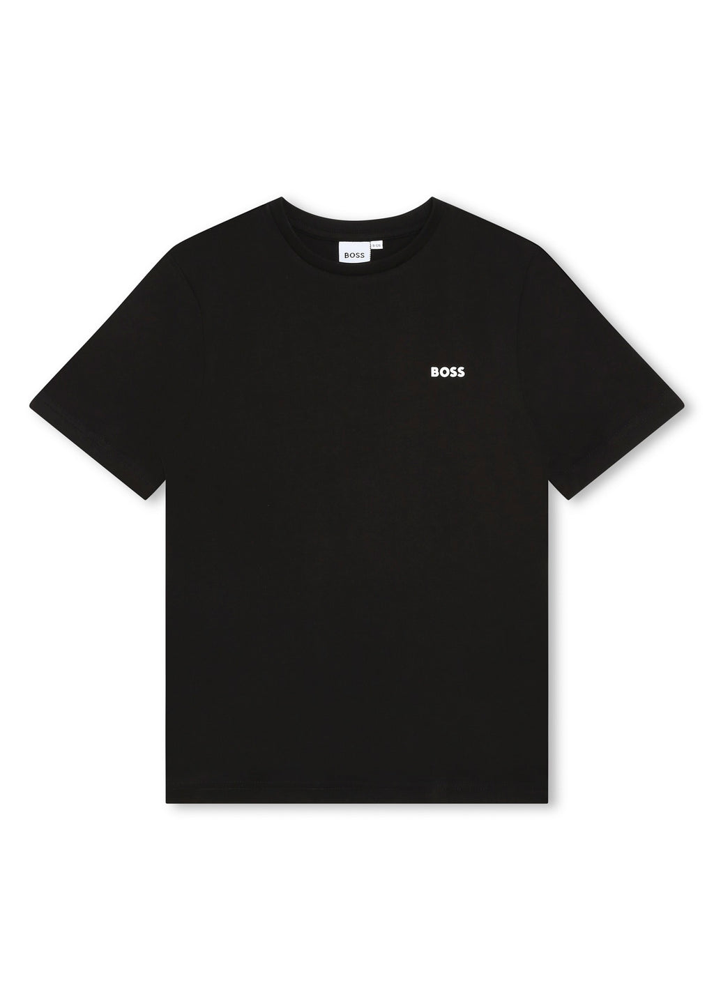 T-Shirt Nera BOSS per Bambini con Stampa Logo - Eleganza Classica in Cotone 100%