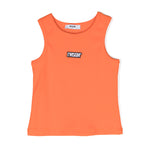Msgm Kids Canotta Arancione a Costine